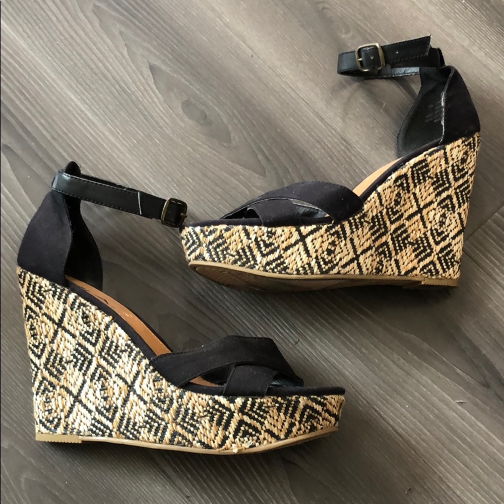 Mia ankle strap wedges